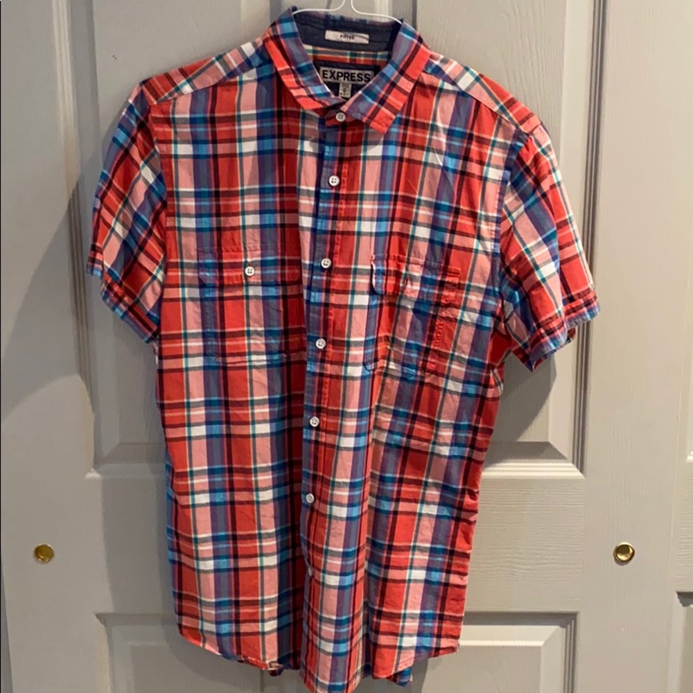 Express Men’s Short Sleeve Button Down Shirt - Size M